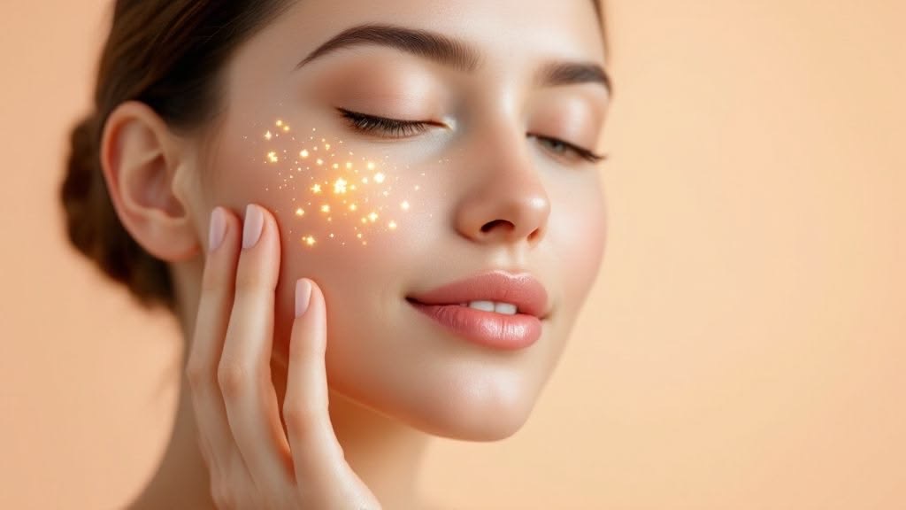 Portrait with decorative golden light on the cheek